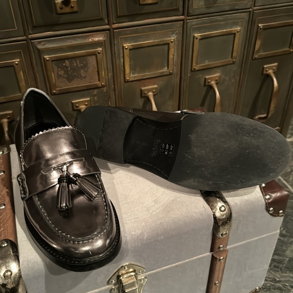 Coach Pewter Metallic Loafers - Picture 6 of 10